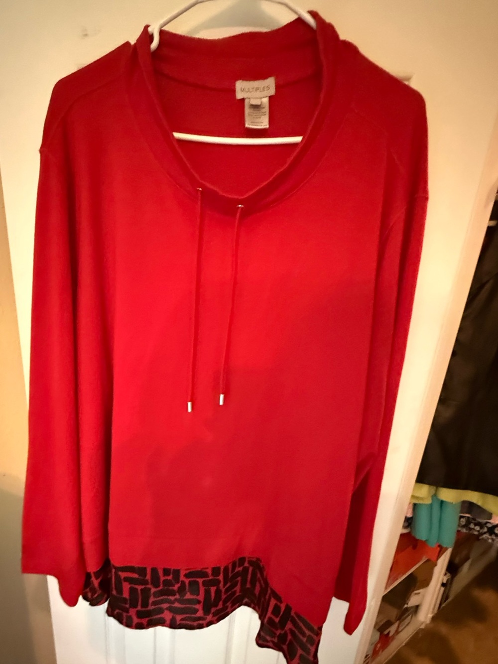 Multiples Vibrant Red Crew Neck Top